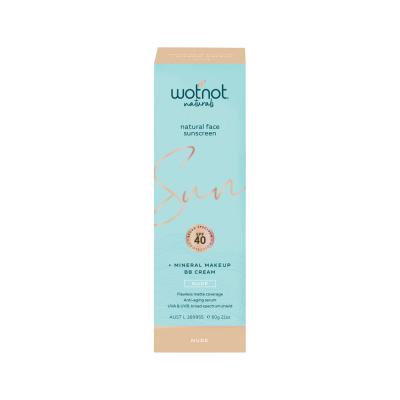 Wotnot Naturals Natural Face Sunscreen SPF 40 + Mineral MakeUp BB Cream Nude 60g